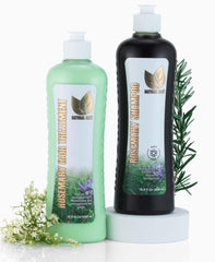 Natural Sant Rosemary & Cinchona Shampoo bottle front highlighting a sulfate-free formula for scalp vitality.
