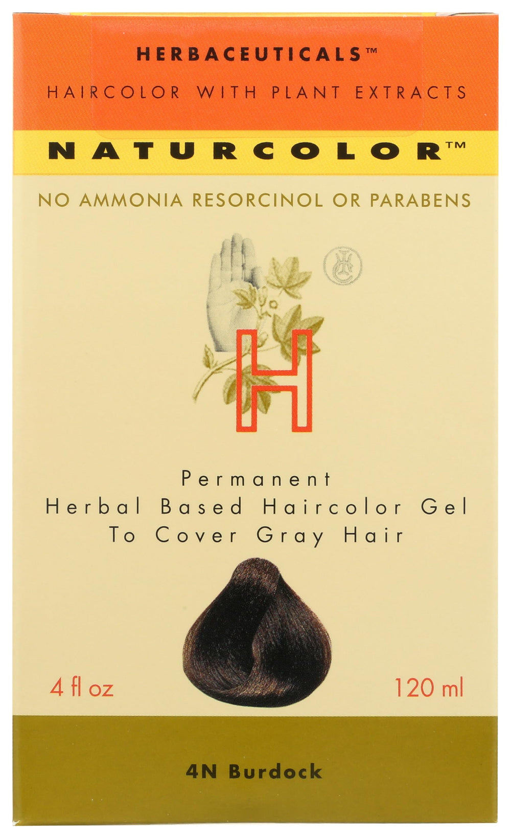Naturcolor Burdock haircolor bottle shows rich gel for even coverage