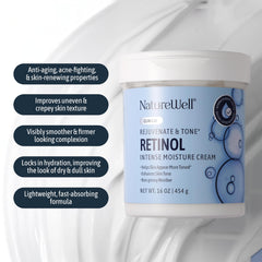 NATURE WELL bote-16oz-crema-retinol-manos-cuerpo: uso multiusos para piel.