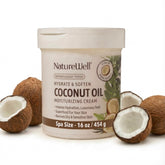 Nature Well crema hidratante de coco, bote de 16 onzas, hidrata cara y cuerpo diariamente
