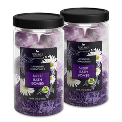 Nature's Beauty lavender-chamomile-sleep-bath-bomb for a soothing bedtime ritual
