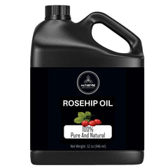 Naturevibe Botanicals Aceite de Rosa Mosqueta, 32 onzas, botella cerrada mantiene la frescura para piel y cabello.