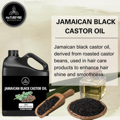 Naturevibe Botanicals Jamaican Black Castor Oil 32oz in use for scalp nourishment.