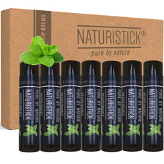 Naturistick 7-pack premium beeswax lip balm front view keeps lips hydrated and ready for any day