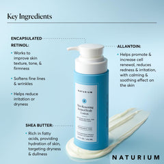 Naturium allantoin soothing formula close-up indicating calm, less irritation potential.