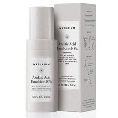Naturium Azelaic Acid Emulsion bottle showing the 10% formula for balanced skin.