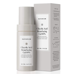 Naturium gel exfoliante con ácido glicólico 10% frasco de 3 onzas para exfoliación suave.