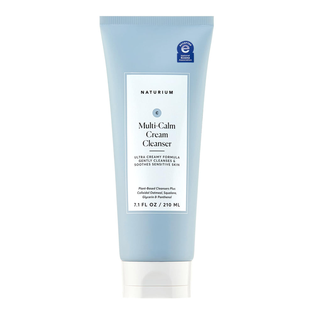 Naturium Multi-Calm: bote de crema limpiadora, suave para piel sensible.