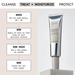 Naturium moisturizer cream texture swirl demonstrates creamy mid-weight formula for smooth, makeup-ready skin.