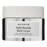 Naturium Multi-Peptide Rich Cream packaging highlights a vegan, cruelty-free formula.