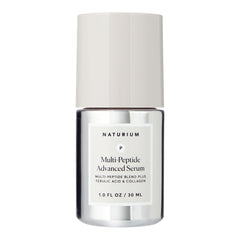 Naturium Multi-Peptide Serum bottle close-up showing smooth texture promise.