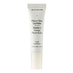 Naturium Phyto-Glow Lip Balm envase claro, hidratación duradera para labios suaves.