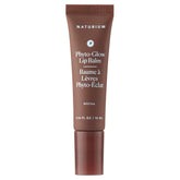 Naturium Phyto-Glow Lip Balm Mocha swatch on lips for subtle tint and shine.