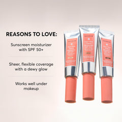 Naturium protector solar SPF50 con tinte ligero para piel natural y uniforme.