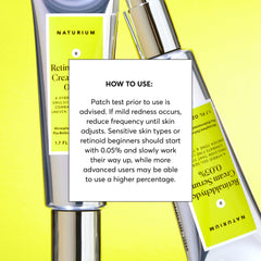 Naturium retinaldehyde cream serum jar close-up shows rich formula for anti-aging care.