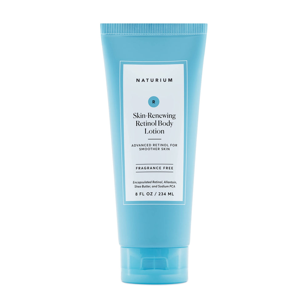 Naturium Retinol Body Lotion bottle shown for daily firming care.