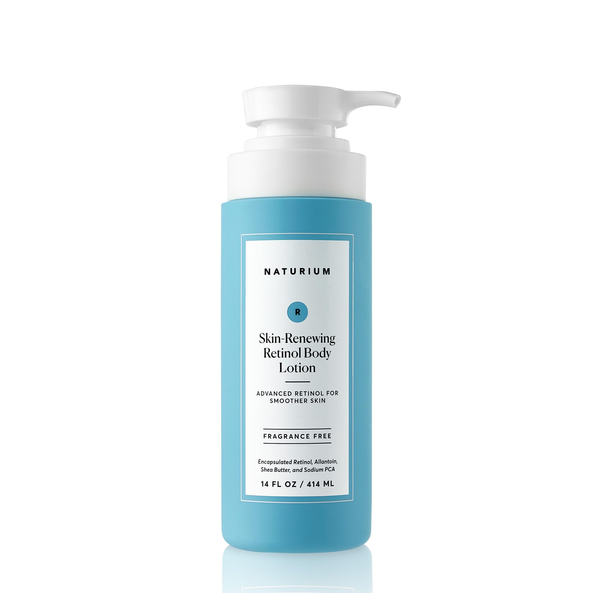 Naturium Skin-Renewing Retinol Body Lotion jumbo pump for easy daily application and smoother texture.