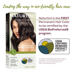 Naturtint 3N finished hair look in dark chestnut brown.