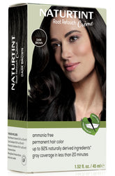 Naturtint Dark Brown Root Retouch Cream for seamless root blend.