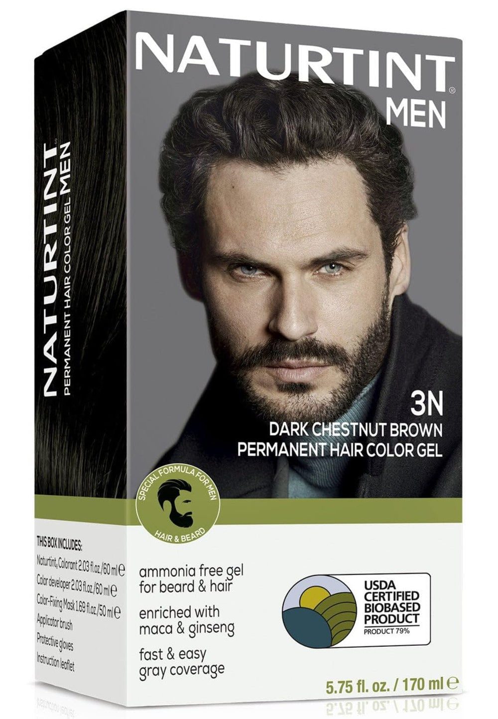 Naturtint Mens permanent color bottle application for easy at home use and even coverage