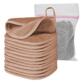 Natwag desmaquillante microfibra 6x6, limpieza facial con agua y sin aceite.