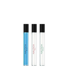 Nautica Blue pen spray top view, portable fragrance on the go