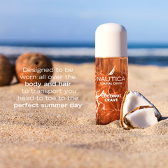 Nautica Coconut Crave mist dispensing image suggests quick effortless aroma boost
