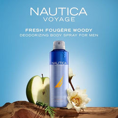 Nautica Voyage cedarwood note close-up hints rugged masculine character.