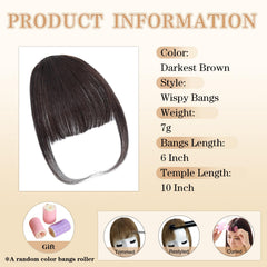 NAYOO real human hair clip-on bangs blend with natural hair smoothly.