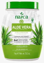Nazca Aloe Vera 2-en-1, bote jumbo, hidratación profunda y brillo suave para todo tipo de cabello.