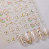 NBNTGH 5D embossed tulip stickers for elegant nail art on nails