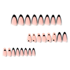 NBNTGH uñas con diseño de corazón negro para ocasiones especiales