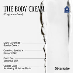 Nécessaire The Body Cream ceramides close-up emphasizes barrier support.