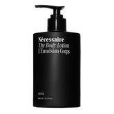 Nécessaire Santal body lotion bottle front view for daily moisturization