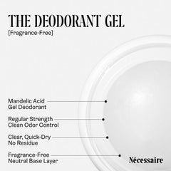 Nécessaire fragrance-free deodorant application shows smooth, quick-dry feel.