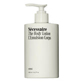 Nécessaire Hinoki body lotion bottle for quick, non-greasy hydration.