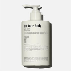 Close-up of Hinoki lotion ingredients panel highlighting niacinamide.