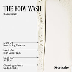 Nécessaire mini gel de baño eucalipto con aceites vegetales y vitaminas.