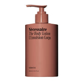 Nécessaire The Body Lotion Olibanum bottle shows fast-absorbing, non-greasy hydration.