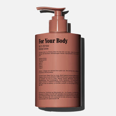 Nécessaire The Body Lotion Olibanum swirl texture highlights creamy hydration without residue.