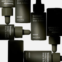 Close-up of Nécessaire Rosemary Serum label showing clean formula.