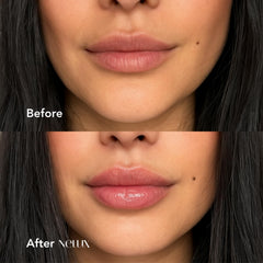 Nelux aumentador labial con ácido hialurónico para hidratación profunda.