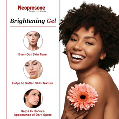 Neoprosone brightening gel on the face during application supports an even complexion.