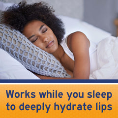 Applying Neosporin Lip Health Overnight Renewal to dry lips before bed