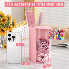 Neotidy hair tie organizer top section keeps small items within reach.