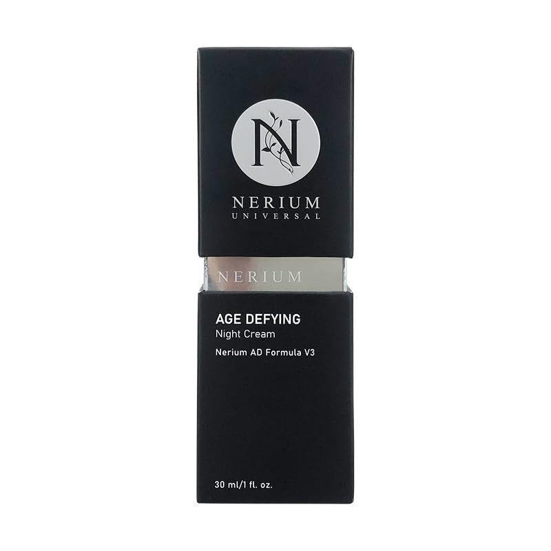 Nerium Universal Night Cream bottle close-up showing hydrating, fragrance-free formula