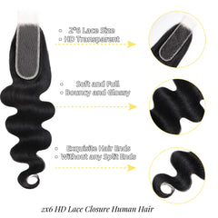 NERUMO 14in HD lace closure natural color enhances easy styling and fit