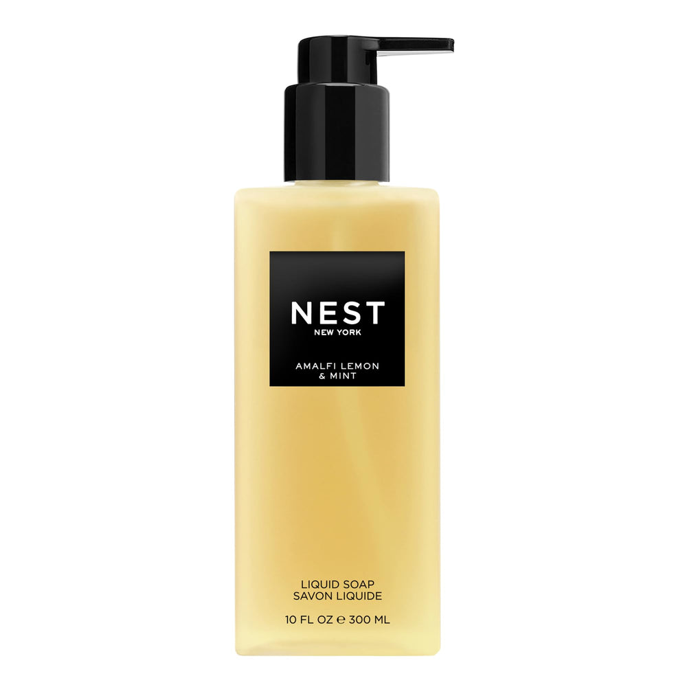 NEST New York Amalfi Lemon & Mint liquid soap bottle front with bright fragrance
