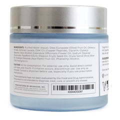 Neurogan GHK-Cu face cream label close-up highlights clean formulation and quality ingredients.