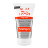 Neutrogena All-In-1 Acne Control Scrub bottle front promotes clearer-looking skin